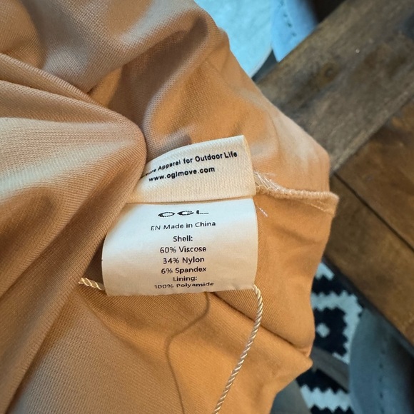 OGL NWOT built in bra midi long sleeve blush pink/nude pink dress size small - Picture 7 of 7